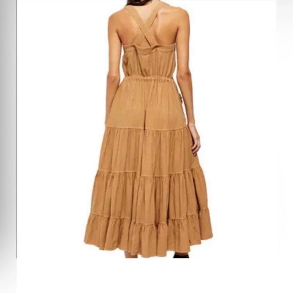 FREE PEOPLE CATCH THE BREEZE DRESS IN AMBER WAVES SIZE SMALL - Picture 2 of 16